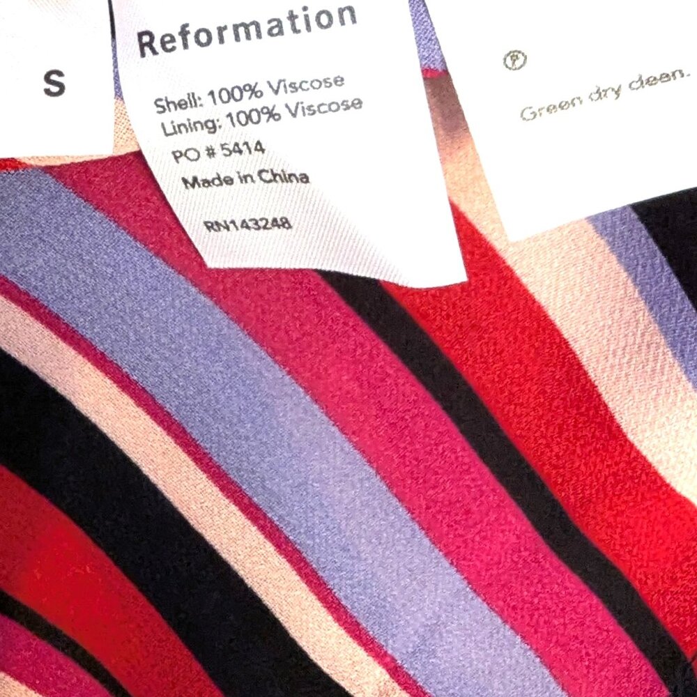 NWT Reformation | Gjelina Anya Dress Luisa Stripe Long Sleeve Mini Dress | Small - Picture 9 of 13